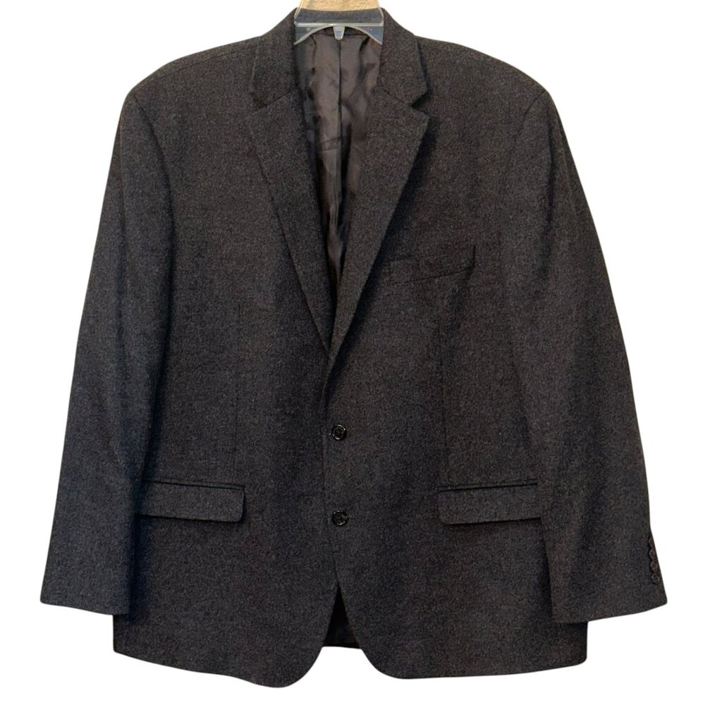Lauren Ralph Lauren Wool Silk Cashmere Grey Blazer Coat Jacket 48L Winter Office